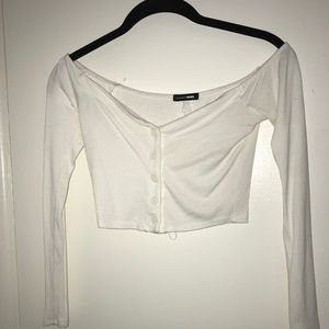 Fashion nova cropped white shirt